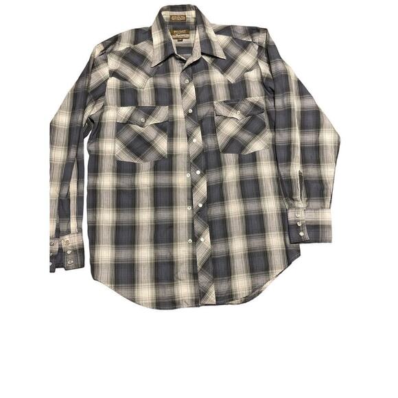 Unbranded Other - Outlaw Western Wear Shirt Pearl Snap Gray Plaid